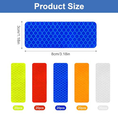 100pcs Reflective Stickers Hi Vis Reflective Tape Outdoor Waterproof Reflective Strips for Bikes Car Trailer Motorcycle Helmet Backpack Mailbox Scooter Golf Cart Clothing Post Red Yellow (100pcs)