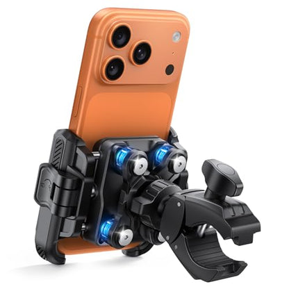 Lamicall Motorcycle Bike Phone Mount - [Upgrade Vibration Dampener] [Camera Friendly] Bike Phone Holder Handlebar Clamp, Bicycle Cell Phone Mount, iPhone 17 16 Pro Max, Galaxy S25 Ultra, 6-7.2" Phones