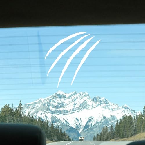 GORGECRAFT 4 Styles 4Pcs Monster Claw Scratch Stripe Car Decals White Reflective Claw Mark Bumper Sticker Waterproof PET Automotive Exterior Decor Stickers for SUV Truck Motorcycle Doors Walls Laptop - style: Claw Scratch Stripe
