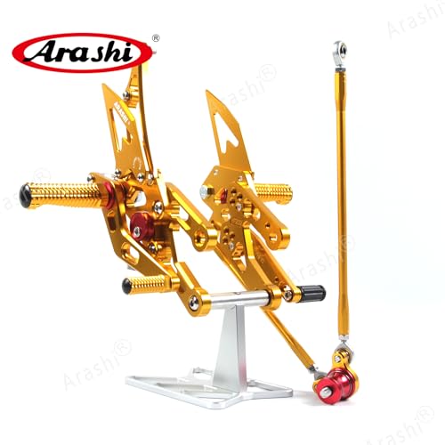 Arashi Version 2.0 Adjustable Rearsets for Honda CBR1000RR 2004-2007, CBR600RR 2003-2006, Gold - color: Gold, size: CBR1000RR 2004-2007, CBR600RR 2003-2006