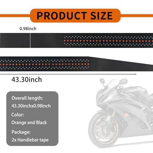 2PCS 3.6Ft Wrap-Around Motorcycle Grips,Anti-Slip Motorcycle Handlebar Grips with Air Vent Holes,Universal & Shock-Absorbing Dirt Bike Accessories for Motorcycles & Bikes