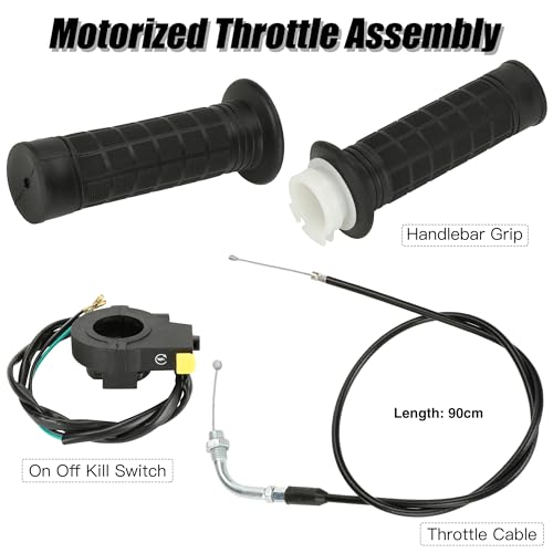 YOXUFA Throttle Cable Twist Throttle Handle Grip Assembly for 2 Stroke Engine 80cc 100cc 49cc 50cc Gas Motor Motorized Bicycle Bike Parts with 7/8" 22mm Handlebar
