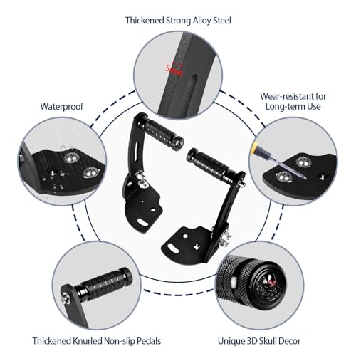 Adjustable Aluminium Driver Foot Rest Extension Highway Foot Pegs Fits For Can Am Spyder F3 Models 2015-2026 Accessories (3D Skull Design) - color: Footpegs for Spyder F3 2015-2026