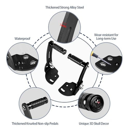 Adjustable Aluminium Driver Foot Rest Extension Highway Foot Pegs Fits For Can Am Spyder F3 Models 2015-2026 Accessories (3D Skull Design) - color: Footpegs for Spyder F3 2015-2026