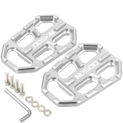 Motorcycle Foot Pegs Front Footpegs Footrests Pedal Enlarger Brake Extension for Honda NX500 2023 2024 2025(Foot Pedals Silver) - color: Foot pedals Silver