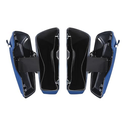 HR3 Bright Billiard Blue Hard Saddlebags Compatible with 2023 Road King Special FLHRXS Fit for 2014-2023 Harley Touring Road King Road Glide Street Glide Electra Glide - color: Bright Billiard Blue