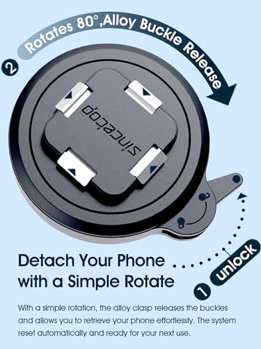 sincetop Bike/Motorcycle Phone Mount - Series Q [ Quad ] - Bicycle Handlebar Aluminum Cell Phone Holder - Quick Lock & Release - Compatible with Moto/Mountain/Road/Electric Bikes, and Scooters - size: SE - Standard, style: [SE] Handlebar Mount - Series Q
