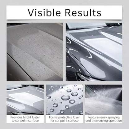 Ready-to-Use Car Ceramic Coating Spray Kit, Hydrophobic Auto Paint Protector, Deliver Ultra High Gloss, Super Water Repellency & Smooth Surface, Long Lasting Vehicle Paint Care Coating