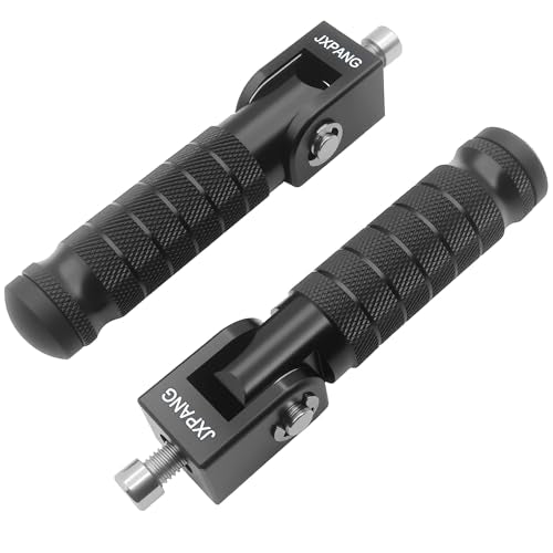 Universal Motorcycle Bicycle Folding Passenger Foot Pegs M8 Rearsets Rear Set Footrests Footpeg Foot Rest Peg Pedals For Bike Install Hole 8mm (Black) - color: Black