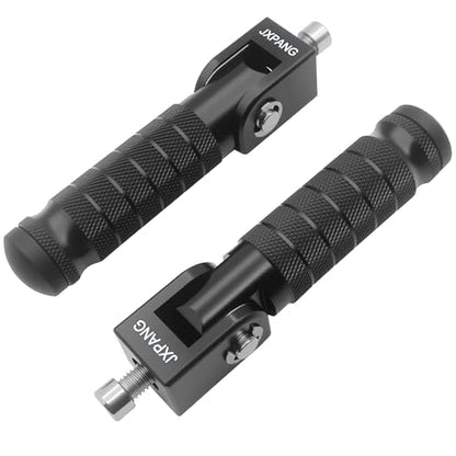 Universal Motorcycle Bicycle Folding Passenger Foot Pegs M8 Rearsets Rear Set Footrests Footpeg Foot Rest Peg Pedals For Bike Install Hole 8mm (Black) - color: Black