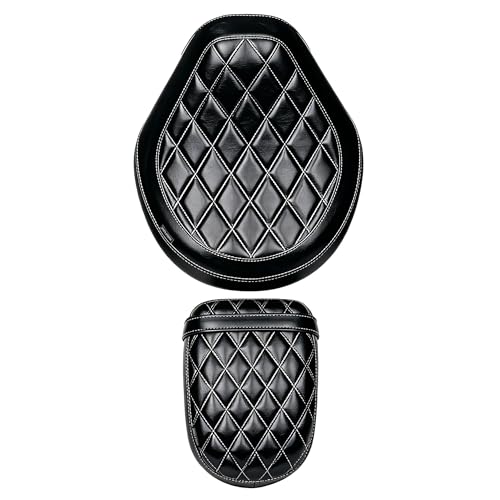 Motorcycle Rider & Passenger Comfort Seat Fit for Rebel 1100 CMX1100 2021 2022 2023 2024 2025 2026, Front Rear Solo Saddle Back Cushion Pillion Pad, Black w/Gray Stitching - color: Front & Rear - Black-B