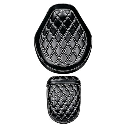 Motorcycle Rider & Passenger Comfort Seat Fit for Rebel 1100 CMX1100 2021 2022 2023 2024 2025 2026, Front Rear Solo Saddle Back Cushion Pillion Pad, Black w/Gray Stitching - color: Front & Rear - Black-B