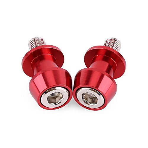 Anauto Motorcycle Swing Arm Spools 8/10mm CNC Aluminium Alloy Swing Arm Sliders Spools Stand Swingarm Bobbins Fit for for for (8MM-red)