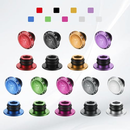 HARFINGTON Bar End Plugs Aluminum Handlebar End Caps Bike Plugs 0.57oz with Matching Rings for MTB Road BMX Fixed Gear Bike, Black - color: Black