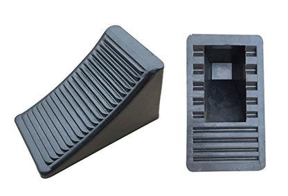 Fasmov 2 Pack Solid Rubber Heavy Duty Wheel Chock, Premium Chock for Car, Travel Trailers, RV, Truck, and ATV - size: 2 Pack
