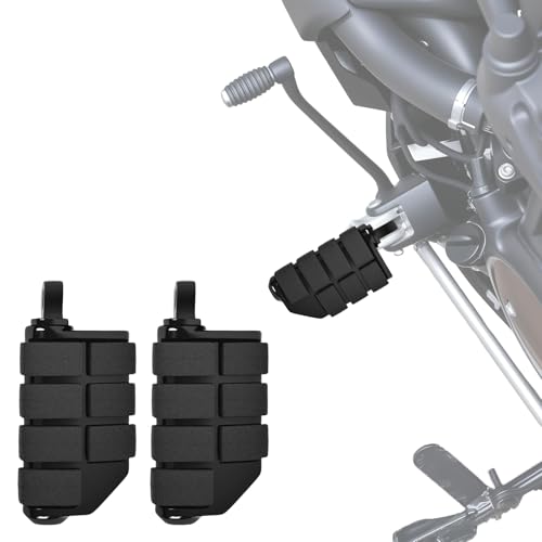 Motorcycle Foot Pegs, 10mm Highway Passenger Footboard Footpegs Male Mount Foot Rest Pedal Lion Paw Style Fit for Harley Davidson Touring Street Glide Softail Dyna Sportster(Black) - color: Black, size: Style#3