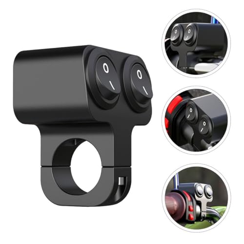 Motorcycle Handlebar Switch 22mm Waterproof Off Button Dual Toggle for Driving Lamp Control Compatible Motorbike Accessories and ATV Lights
