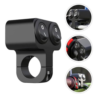Motorcycle Handlebar Switch 22mm Waterproof Off Button Dual Toggle for Driving Lamp Control Compatible Motorbike Accessories and ATV Lights