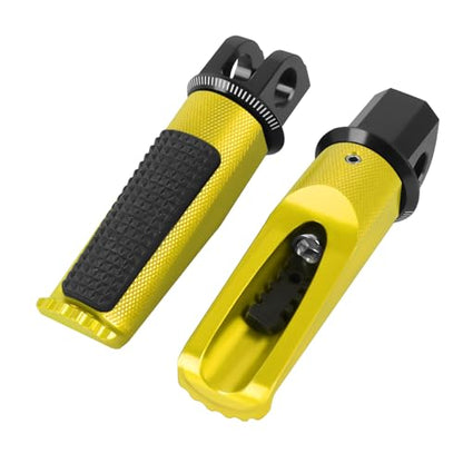 Motorcycle Footpegs Rear Passenger Foot Pegs Replacement for Yamaha YZF R25 R3 R15 MT03 MT25 MT07 MT09 MT10 XSR 700 900 T-MAX TMAX T MAX 530 500 FZ1 FZ6 Foot Rests Pedal (gold) - color: gold