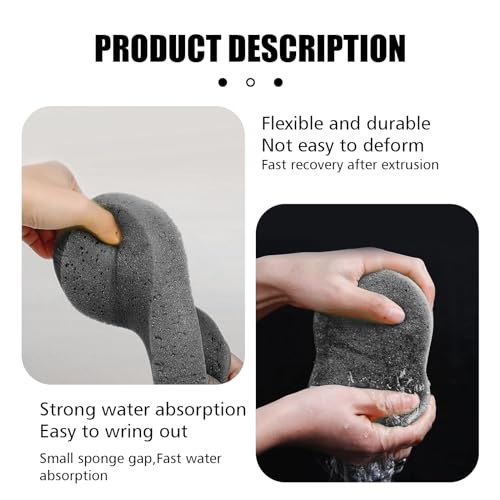 UGSHY 5 PCS Car Wash Sponge for Cleaning, 8.6In x 4.3In x 1.7In Vehicle Compressed Scrubber Kit, Universal Automotive Easy Grip Sponges for Motorcycle Bike Truck SUV Kitchen Dishes Bathroom (Black)