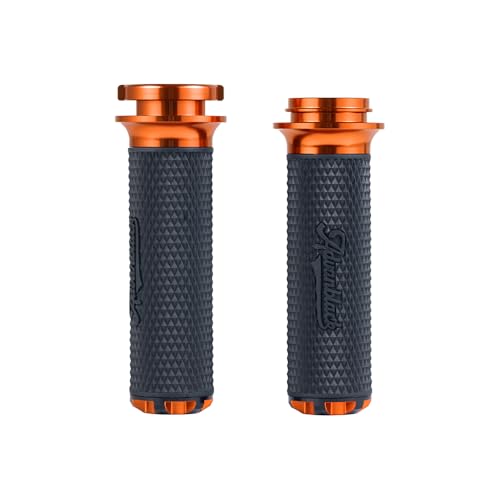 Advanblack AXION Performance Grips, Electronic Throttle Control Grips Compatible with Harley Touring Road Glide Street Glide, Softail - color: Orange