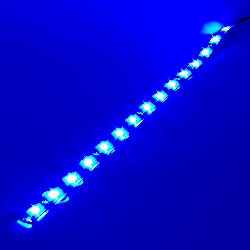DC 12V Waterproof 1Ft 12 LED Strip Underbody Light with 6 inches Wires for Motor (Blue,Pack of 6) - color: Blue