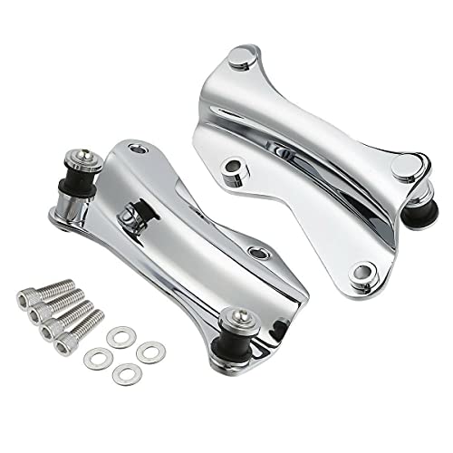 TCMT 13.7" King Motorcycle Trunk Backrest Pad Luggage Rack Two Up Mount Rack Base Plate Docking Fit For Harley 2014-2025 Touring CVO Road King Road Glide Street Glide Electra Glide Pack - color: Style C Chrome 2 Up Rack#1+Base Plate+Docking