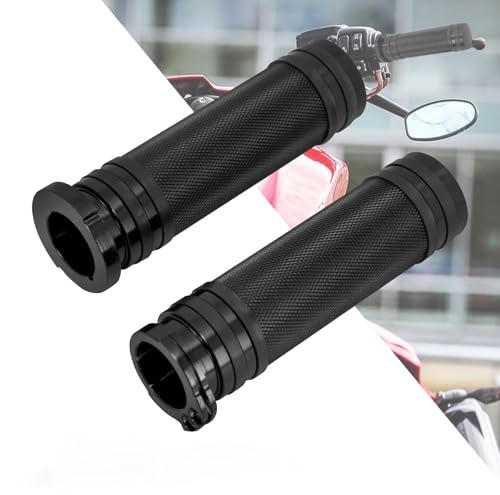Motorcycle 1" Hand Grips Handlebar Grips Cable Throttle Fit for Harley Touring Street Glide Road King Road Glide Electra Glide Dyna Softail - color: #1 Black