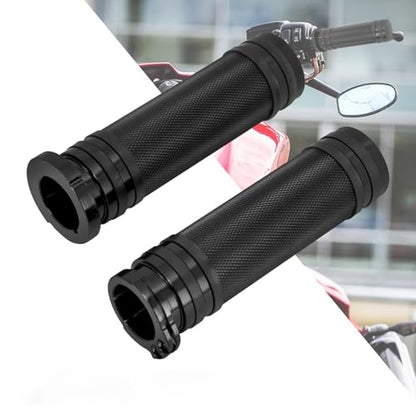 Motorcycle 1" Hand Grips Handlebar Grips Cable Throttle Fit for Harley Touring Street Glide Road King Road Glide Electra Glide Dyna Softail - color: #1 Black