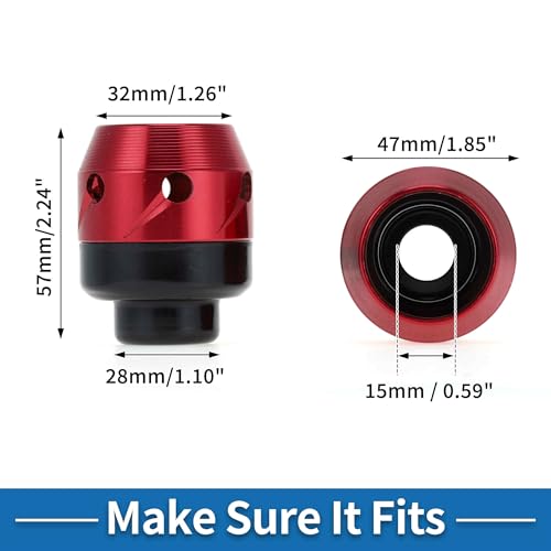 Motorcycle Front Fork Frame Sliders Falling Protection Wheel Crash Protector Scooter Moped Aluminum Alloy Red 2 Pcs - color: Red