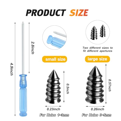 Morcheiong 60 Pcs Tire Repair Rubber Nail Kit Self-Tapping Tire Repair Screws Suitable for Motorcycles Trucks Cars Other Vacuum Tire Vehicles