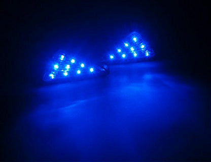 Triangle Flush LED Motorcycle Turn Signals Blinkers Indicator Lights 1 Pair (Blue) - color: Blue