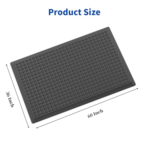 60"×36" Heavy Duty Outdoor Rubber Mat for Floor, Commercial Non Slip Indoor Floor Mat Use for Commercial Kitchen, Ramp, Pool, Restaurant, Garage(2 PCS) - size: 60"×36"-2PCS(ANti Fatigue Mat)
