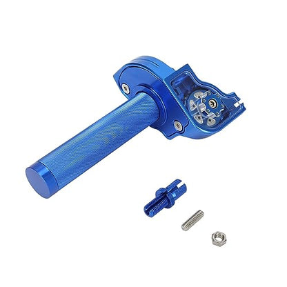 Motorcycle Twist Throttle 7/8" 22mm with Handle Grip Throttle Cable CNC Assembly Universal for TTR 110 230 YZ 85 125 250 PW 50 80 Dirt Pit Mini Bike Blue - color: blue