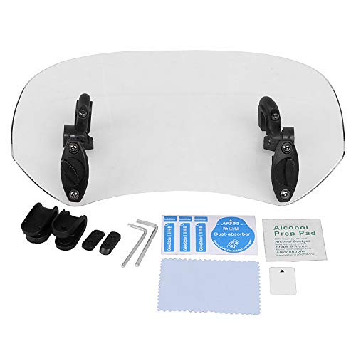 Clear Adjustable Clip On Variable Windscreen Extension Spoiler Blade Wind Deflector for Harley Suzuki Y-amaha B-MW H-onda K-awasaki With Windshield Models - size: Clear # Small
