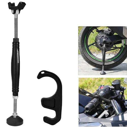 JFG RACING Motorcycle Rear and Front Wheel Stand Lift Trail Stand Easy And Portable - the Sixth Generation - Black - color: Black