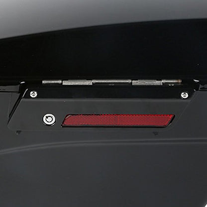 TCMT Hard Saddle bags Trunk W/Lid Latch Key & Liners Carpet Insert Fits For Harley Touring CVO Road Glide Road King Street Glide Electra Glide Ultra Classic 1994-2013 - color: Vivid Black Black Latches#A