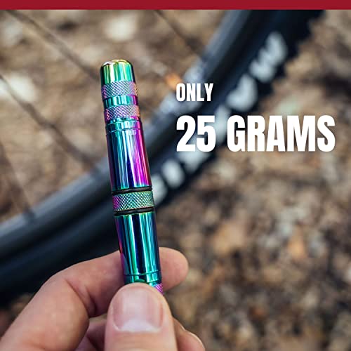 KOM Cycling Tubeless Tire Repair Kit for Bikes 8 Colors! Fixes Mountain Bike and Road Bicycle Tire Punctures – Includes Tire Repair Fork Reamer, 8 Bacon Strips. Tubeless Bike Repair Kit - color: Iridescent