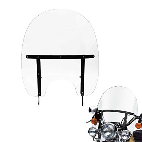TCMT Detachable Windscreen Windshield Black Mounting Bracket Fit For Harley Softail Slim Deluxe Fat Boy Heritage Softail Classic FLS FLSS FLST FLSTC FLSTF FLSTFB FLSTFBS 2000-2017 - color: Style A: Black Bracket Windshield