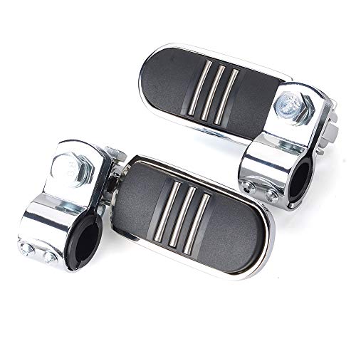 Motorcycle Highway Pegs, Crash Bar Foot Pegs for Harley Touring Electra Street Glide Road King Sportster, Kawasaki, 1"(25mm), 1 1/4"(32mm), 1 1/3"(34mm) Engine Guard Footrest, 1 Pair - color: Streamliner Style - Chrome