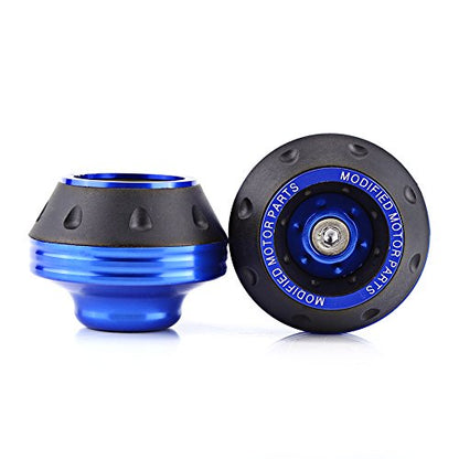 CNC Aluminum Motorcycle Front Fork Frame Sliders, Wheel Crash Protector Motorbike Falling Universal for Motorcycles Motorbikes Moped Scooters(Blue)