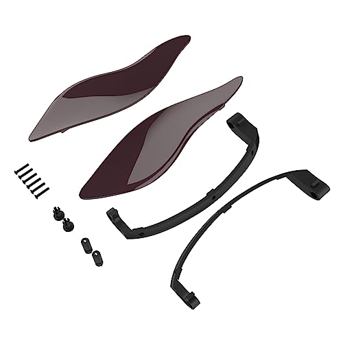 Advanblack Black Cherry Side Wings Air Deflectors, Fairing Side Wing Windshield, Fairing Side Shield, Adjustable Wind Deflectors, Compatible for Harley Touring Street Electra Glide 2014-2023 - color: Black Cherry