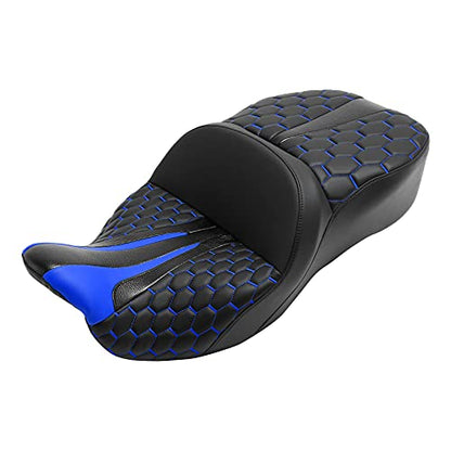 CC RIDER Driver Passenger Seat Hammock Gel Blue Hexagon Fit For Harley Touring 2009-2023 Street Glide Road Glide Road King Electra Glide and 2009-2021 Tri Glide - color: 23# Gel Blue