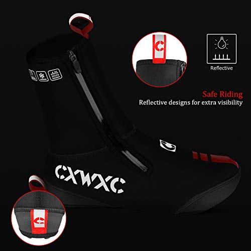 CXWXC Cycling Shoe Covers Neoprene Waterproof,Winter Thermal Warm Full Bicycle Overshoes for Men Women,Road Mountain Bike Booties - size: Small, style: Road Shoe Covers