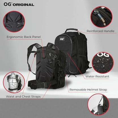 OG Original CityRunner Motorcycle Backpack, Waterproof, Expandable, 30-35L, Motorbike Helmet Bag, Helmet Strap, Large Capacity, Laptop Rucksack, Reflective, USB - style: Cityrunner