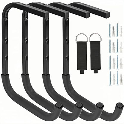 Overhead Garage Storage Rack, Heavy Duty Ceiling Storage Hooks Utility Hanger for Lumber Ladder Bike & Other Bulky Items (4) - size: 12inch
