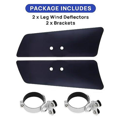 Leg Wind Deflector, PSLER Motorcycle Front Fork Wind Deflectors with Brackets for VT1100C2 Shadow Sabre, VN1500D Vulcan Classic, VL1500 Boulevard, XV1600 Road Star Classic, Smoke