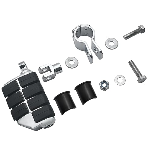 FOVPLUE 1",1.25"Highway Footpegs, Adjustable Highway Peg w/Clamp for Harley Touring Softail Dyna Sportster models w/25mm-32mm Engine Guard/Tubing, CHROME#2 - color: Chrome For Lion Paw Style