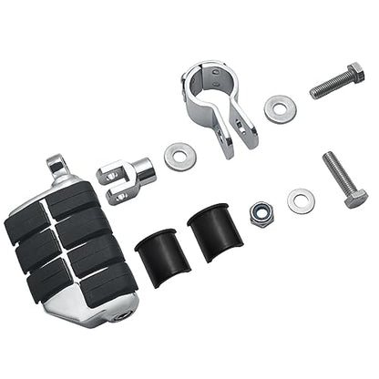 FOVPLUE 1",1.25"Highway Footpegs, Adjustable Highway Peg w/Clamp for Harley Touring Softail Dyna Sportster models w/25mm-32mm Engine Guard/Tubing, CHROME#2 - color: Chrome For Lion Paw Style