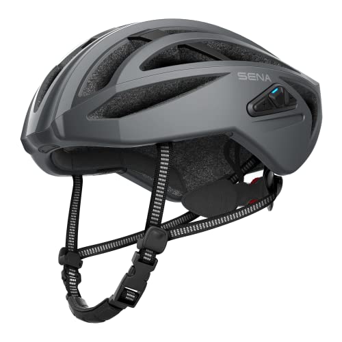 Sena R2 / R2 EVO / (Alexa Built-in) only R2X, Smart Bluetooth and Mesh Intercom Communications Road Cycling Helmet - color: Matte Gray, size: Large, style: R2 EVO Mesh Intercom